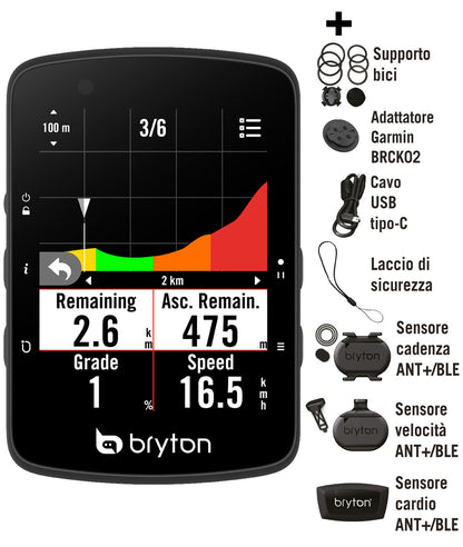 Bryton Rider 650T With Dual Sensor Kit and HRM