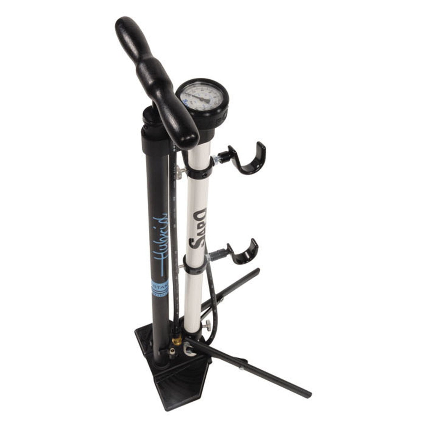 Flavary floor pump Hybrid C/Glover 63mm, folding stand, rubber protection and jet jet 16 bar/232 psi