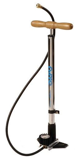 Floor Pump Ok Full C/Shaop and Crome Gomma Protection C/wooden handle 12 bar/180 psi