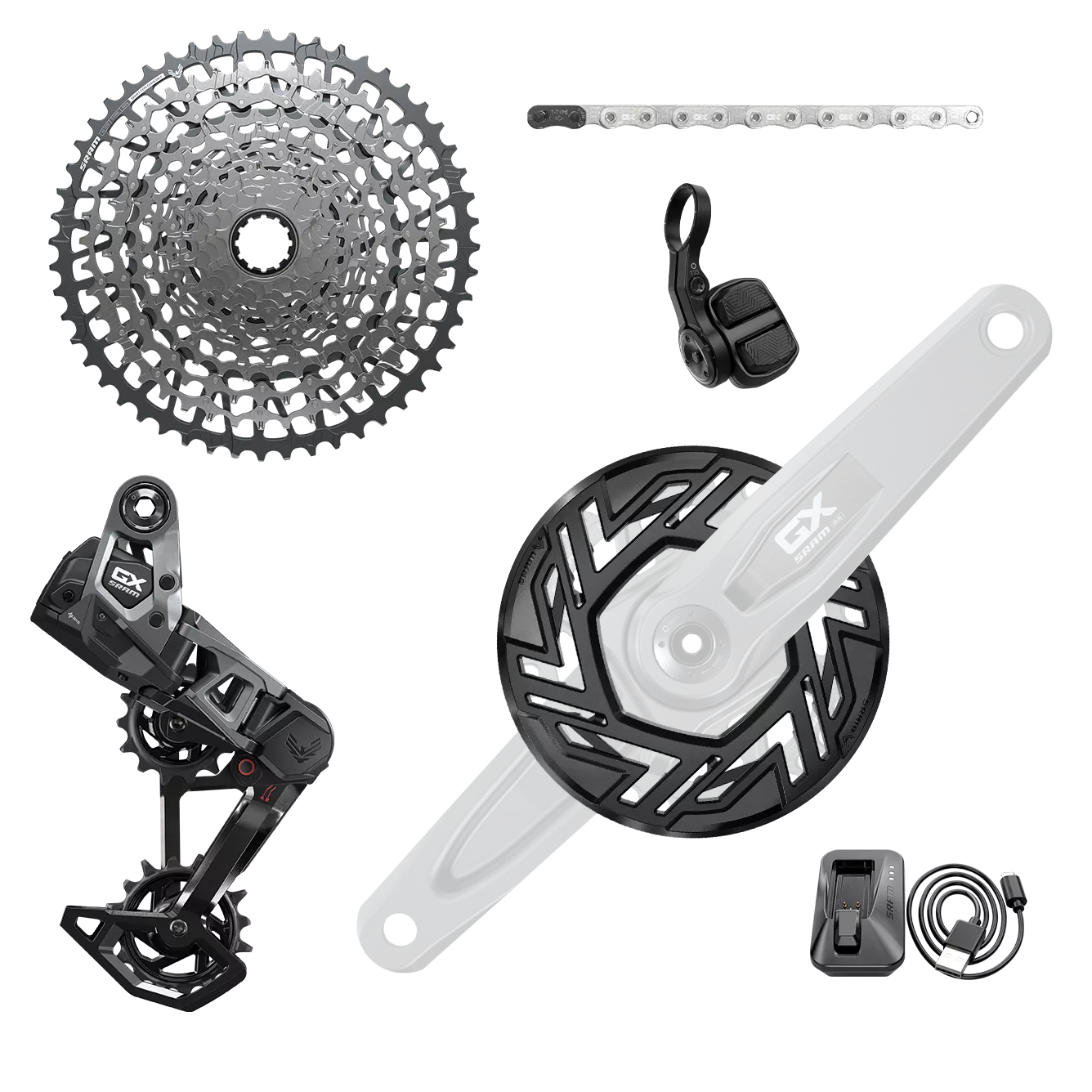 Gruppo Sram Gx Eagle AXS Transmission E-MTB 104 BCD T-Type Senza Pedivelle