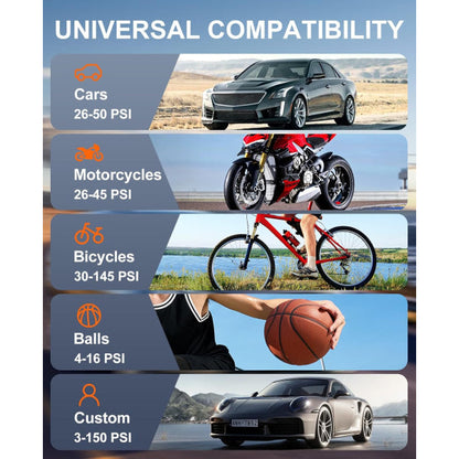 Uniwersalny kompresor Barbieri Mini do wszystkich zaworów 10 barów z wyświetlaczem cyfrowym